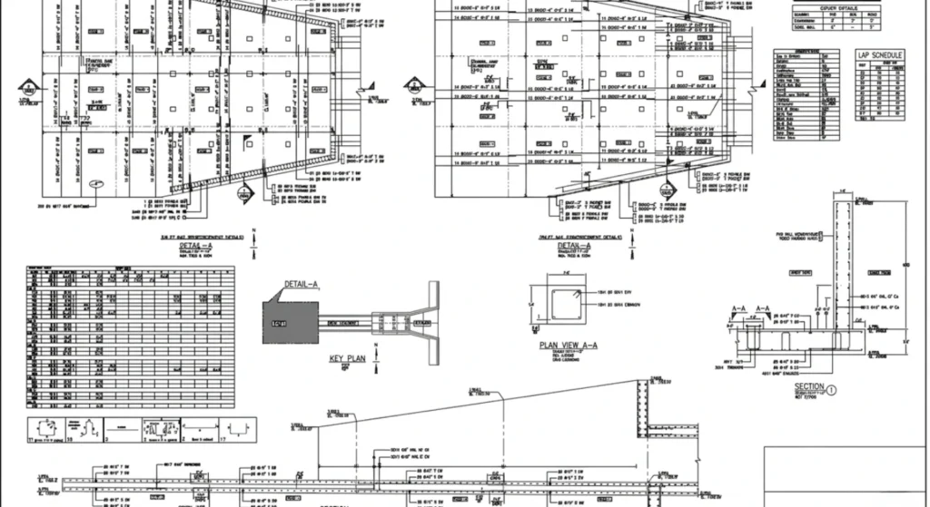 Technical engineering drawing detailing